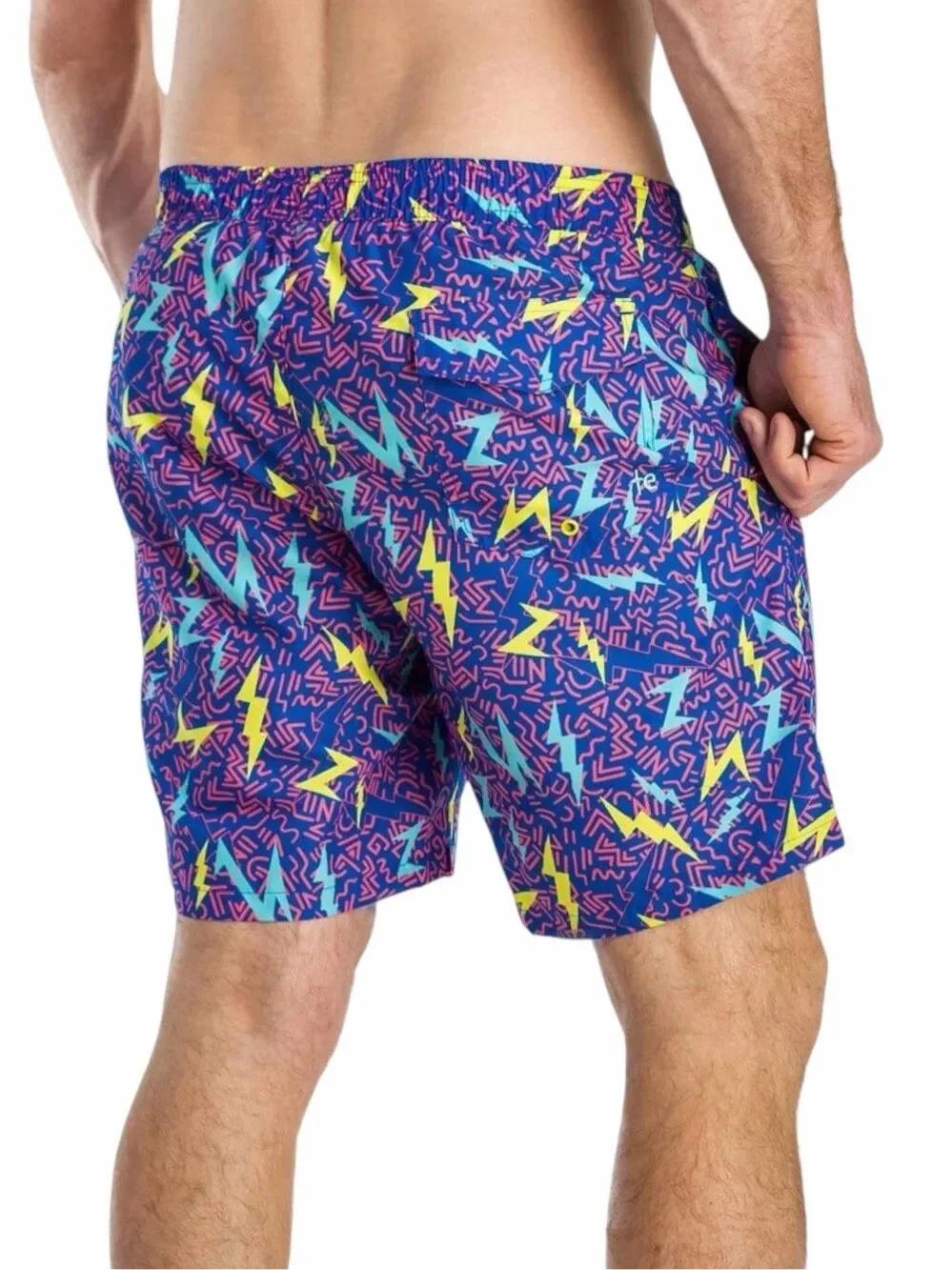 TIPSY ELVES Grease Lightning Stretch Swim Trunks Retro 80s Men’s Large